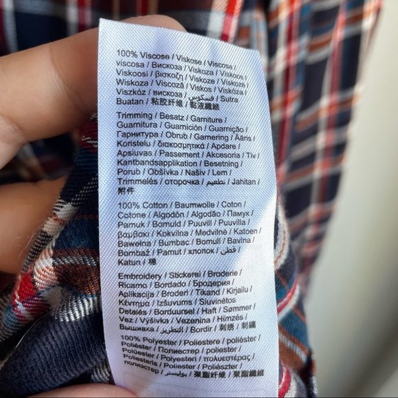 Women’s Plaid Button Up Blouse Floral Embroidery Western Rodeo Medium Fall Horse - Picture 8 of 9